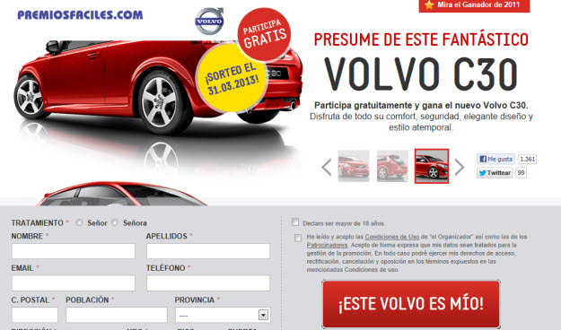 Sorteos de coches online Volvo