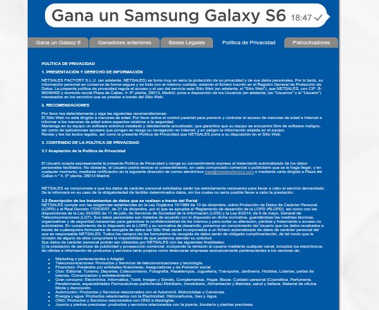 Concurso Samsung Galaxy S6 gratis